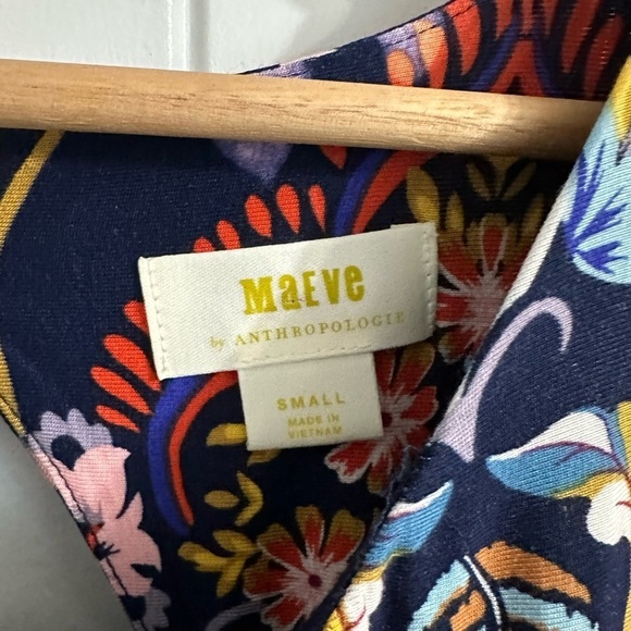 Anthropologie Maeve 3/4 Sleeves Motif Prints Midi Dress - Picture 7 of 9